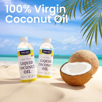 Healthy Origins Coconut Oil Liquid, 100% Virgin, 20 fl Oz