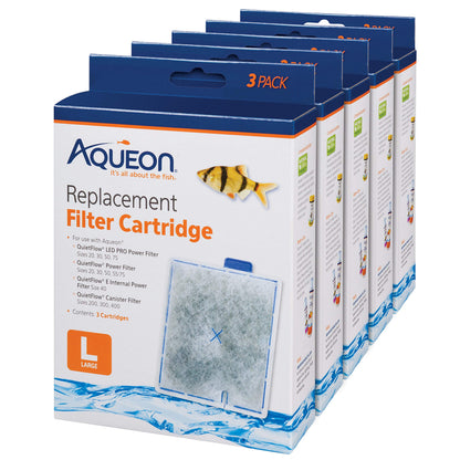 Aqueon Aquarium Fish Tank Replacement Filter Cartridges Large - 3 Pack
