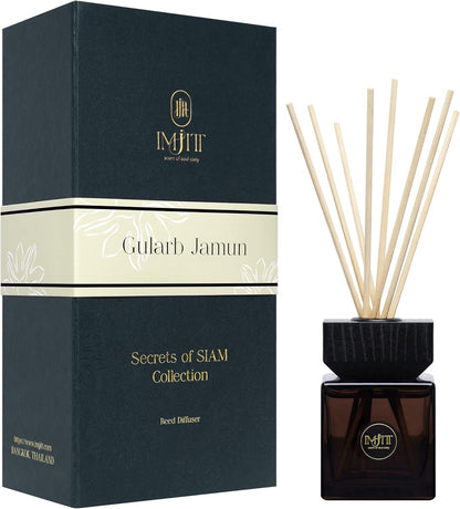 Gulab Jamun by Imjitt - Authentic Thai Botanical Aroma Diffuser with Turkish Rose and White Tea Notes, Featuring Luxury Reed diffusers for Home to Create a Welcoming, Long-Lasting Ambient Scent