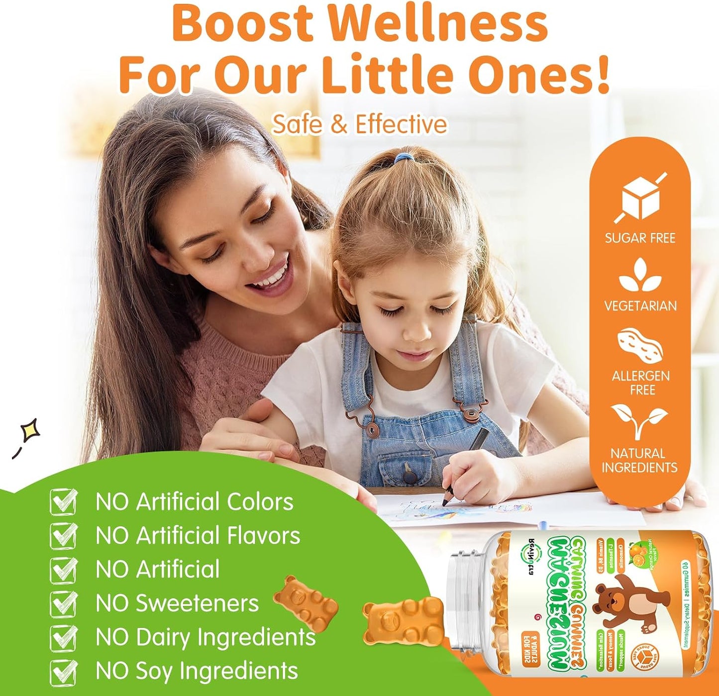 2 Pack Magnesium Gummies for Kids & Adults- Magnesium Glycinate