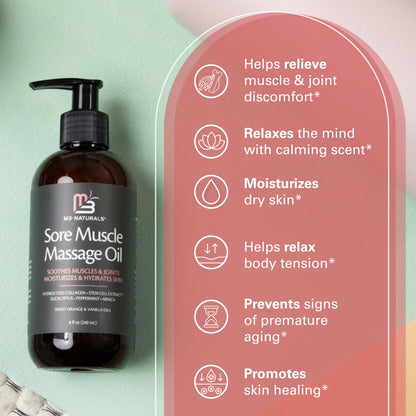 Anti Cellulite Massage Oil for Massage Therapy with Collagen (8 Fl Oz)