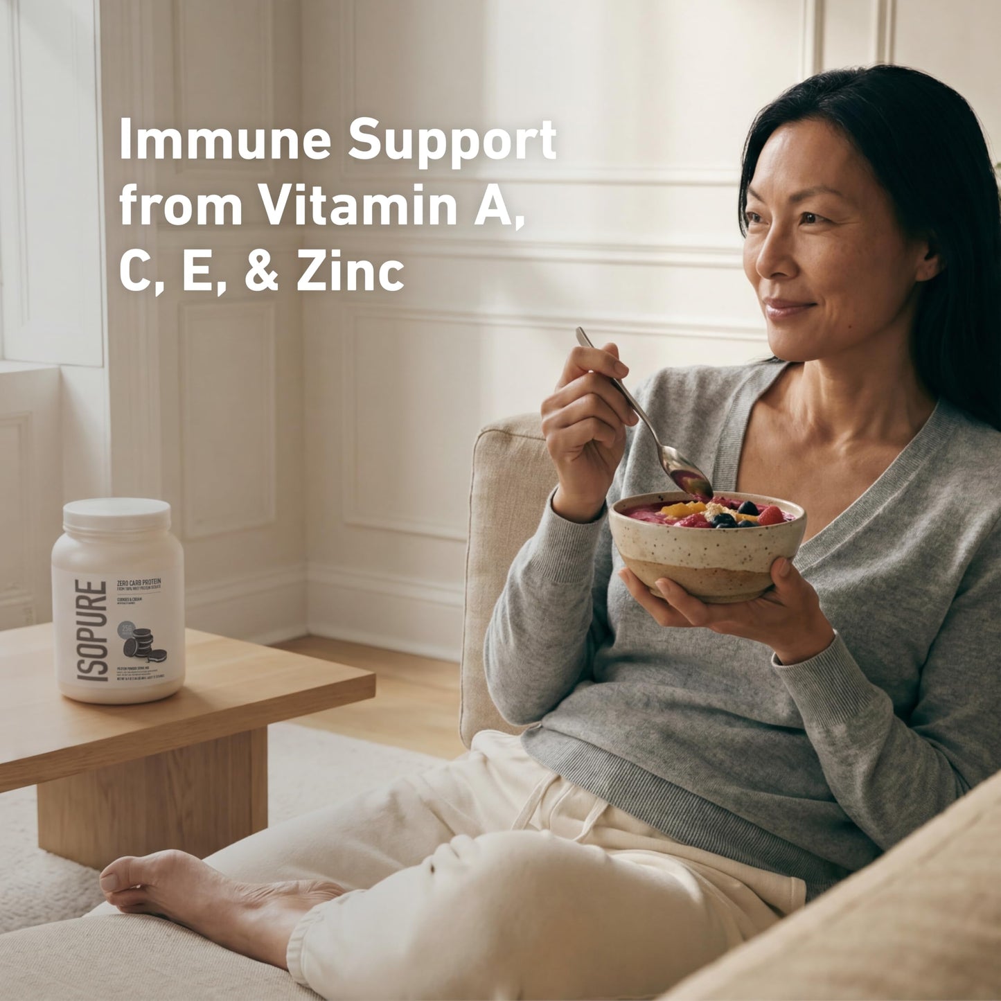 Isopure Zero Carb 100% Pure Whey Isolate Protein Powder, Gluten Free, With Vitamins, Cookies & Cream, 25g Protein Per Serving, 1 Lb, 15 Servings (Packaging May Vary)