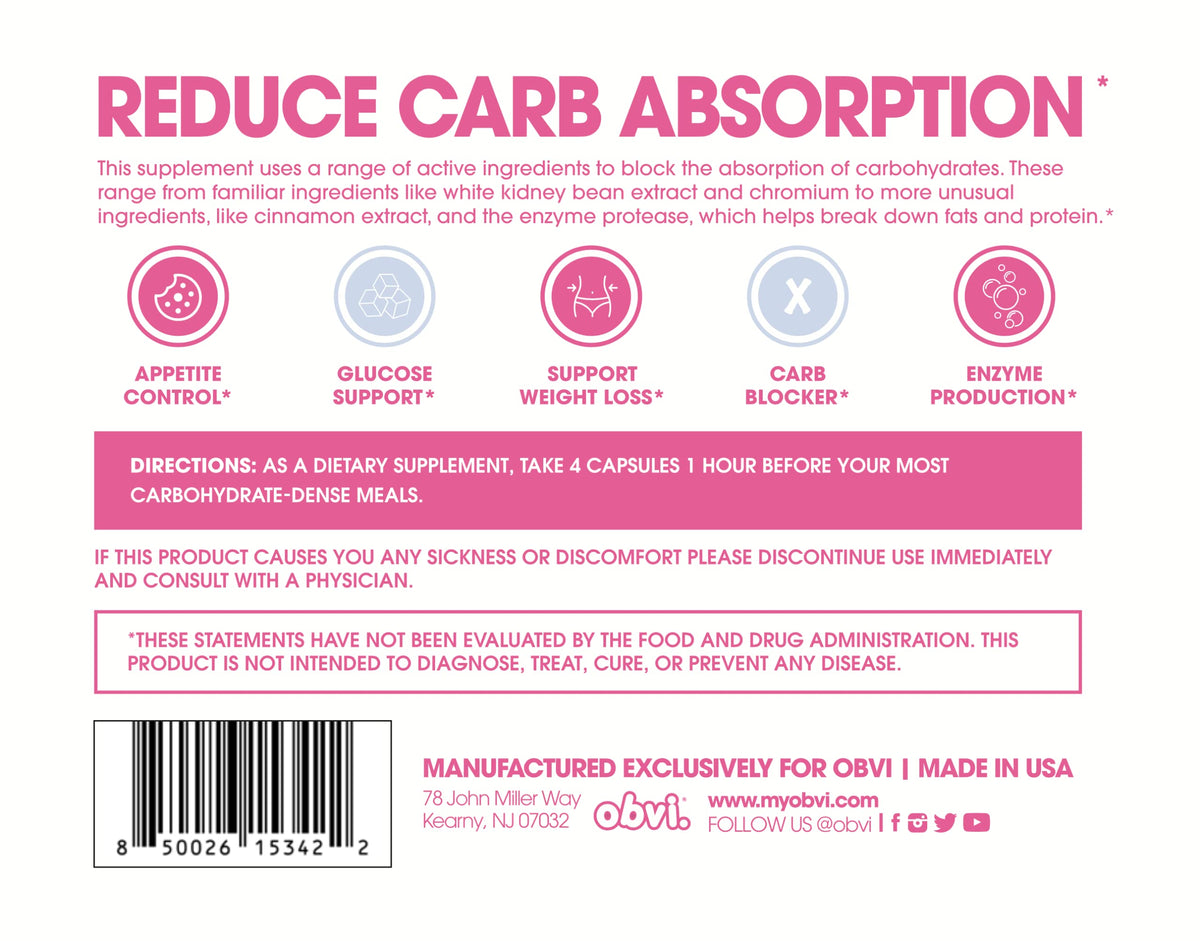 Obvi Guilt Free Carb Blocker, Block Carb Absorption, Support Weight Loss, Healthier Nails