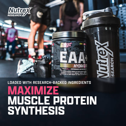 Nutrex Research EAA Hydration | EAAs + BCAA Powder | Muscle Recovery, Strength, Muscle Building, Endurance | 8G Essential Amino Acids + Electrolytes | Strawberry Watermelon 30 Serving