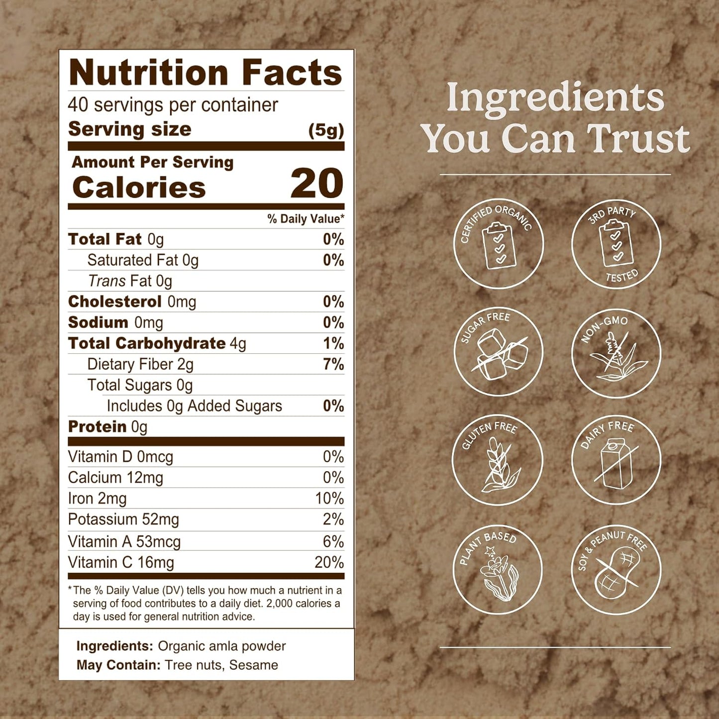 Organic Traditions Amla Powder, Amla Powder Organic from Indian Gooseberry, Wholefood Vitamin C Fruit for Smoothies Juices and Recipes, Superfood Plant Based Non GMO Powdered Amla Fruit, 200g /7oz Bag