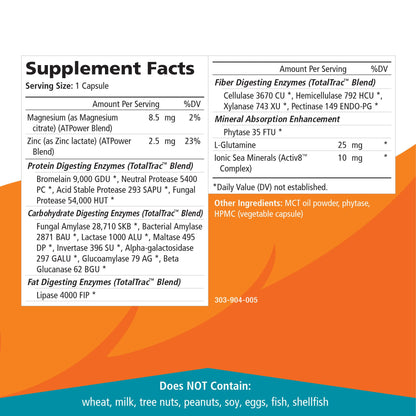 Real-Zymes™ OMNIVORE Digestive Enzymes Supplement with Probiotics for Better Digestion - Natural Support for Relief of Bloating, Gas, Belching, Diarrhea, Constipation, IBS, etc. - 30 Caps