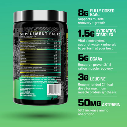 Nutrex Research EAA Hydration | EAAs + BCAA Powder | Muscle Recovery, Strength, Muscle Building, Endurance | 8G Essential Amino Acids + Electrolytes | Strawberry Watermelon 30 Serving