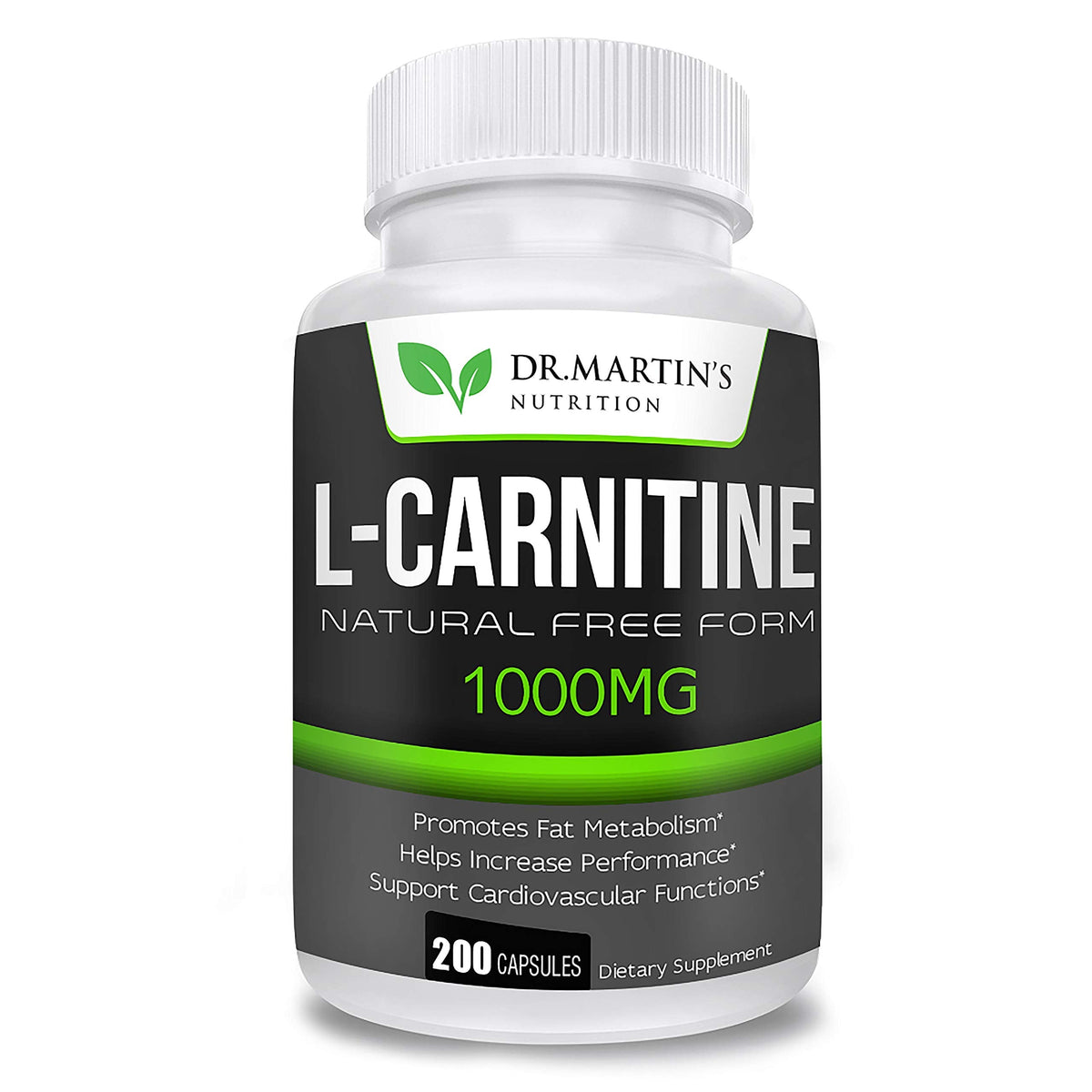 DR. MARTIN'S NUTRITION Extra Strength L-Carnitine - 200 Capsules - 1000mg Per Serving