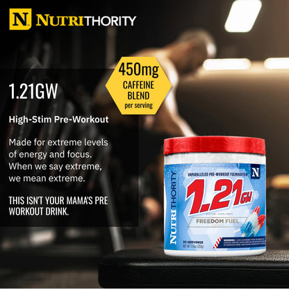 Nutrithority - 1.21GW High Stim Pre Workout Powder for Men (Hawaiian Tango)