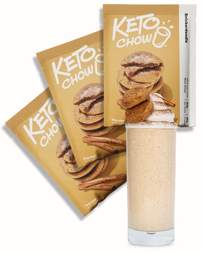 Keto Chow Chocolate Peanut Butter Meal Replacement Shake Powder, 3 Meals