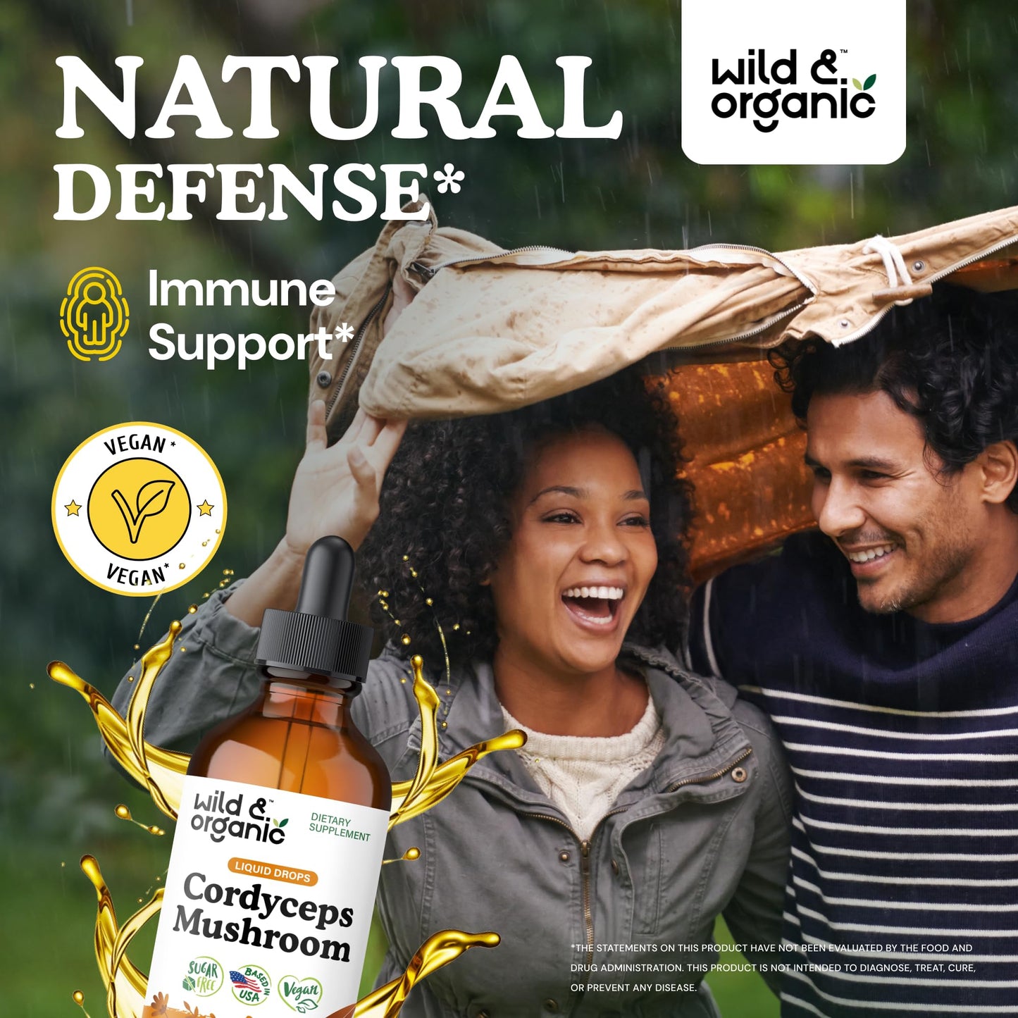 Wild & Organic Cordyceps Mushroom Tincture - Energy & Immune Support - Cordyceps Sinensis Extract Supplement - Liquid Mushroom Drops - Add to Tea & Mix with Powder - Sugar & Alcohol-Free - 4 fl oz