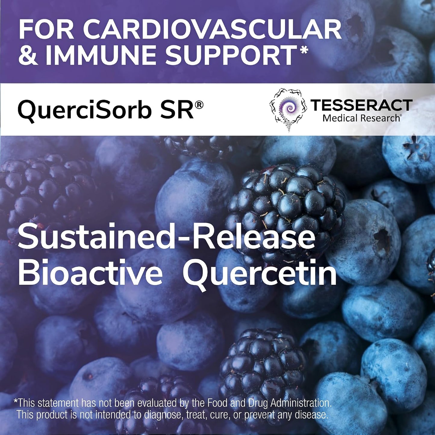 Tesseract Medical Research QuerciSorb SR Quercetin Supplement, Sustained Release, Supports Immune Function and Overall Health, Hypoallergenic. 400 mg, 45 Day Supply