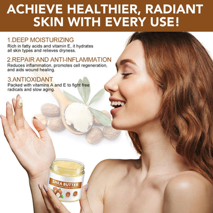 Shea Butter Raw, Pure Natural Shea Butter for Face & Body with Vitamin A, E and F, Hand Cream, Long-Lasting Hydration & Deeply Moisturizing for Dry, Cracked Skin, SkinCare, Keeps Skin Healthy 7.8 oz