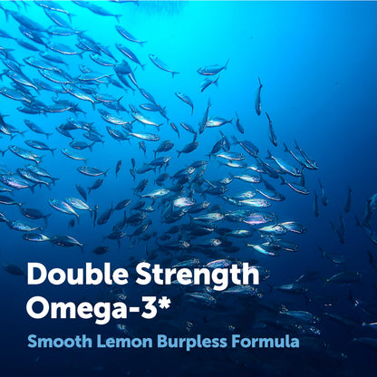 Micro Ingredients Omega 3 Fish Oil Supplements 3,000mg Per Serving, 240 Softgels | Lemon Flavored – Burpless | EPA 540mg + DHA 360mg | Deep Sea Fish
