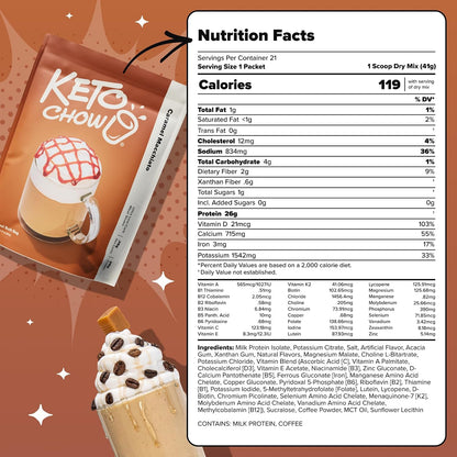 Keto Chow Chocolate Meal Replacement Shake Powder, 21 Meals