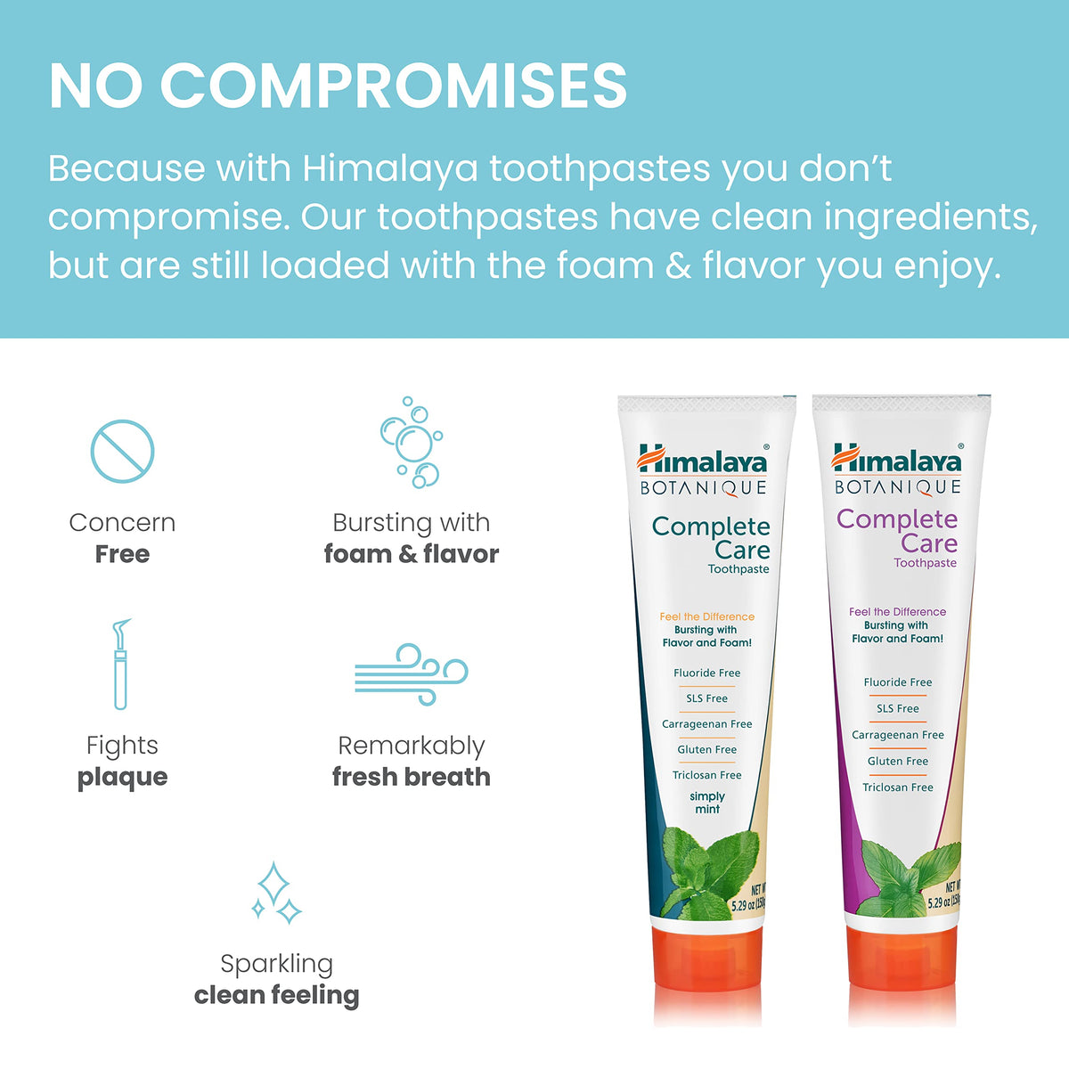 Himalaya Botanique Complete Care Toothpaste, Herbal Variety 4 Pack, 5.29 oz