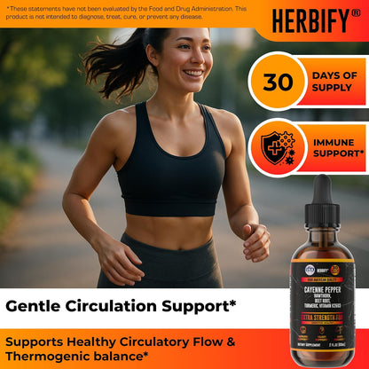 HERBIFY Bundle - Mullein Leaf Extract & Cayenne Pepper Drops - Lung Cleanse & Immune Support, Detox and Digestion Support