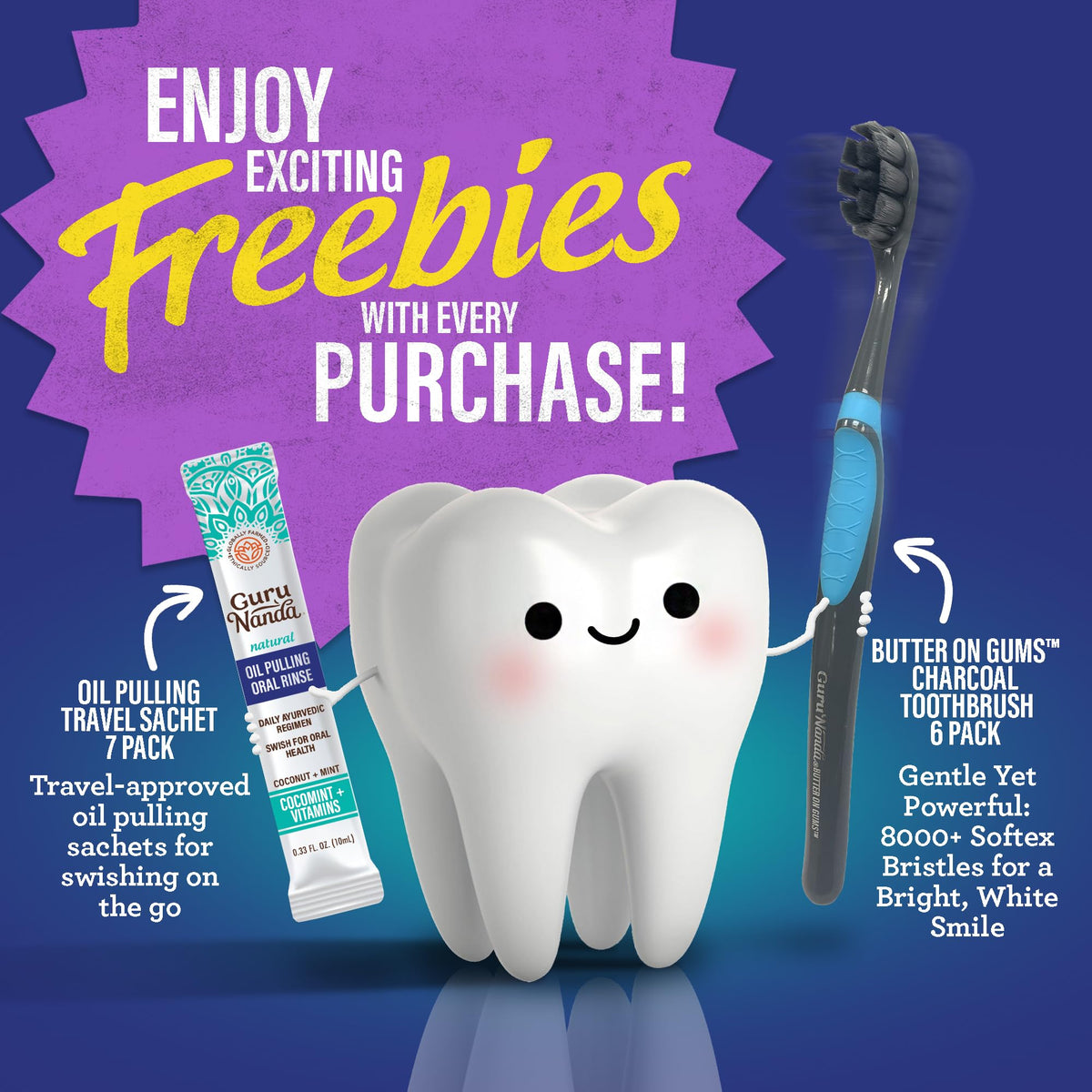 GuruNanda Total Smile Makeover Oral Care Kit, Teeth Whitening Kit(Regular)