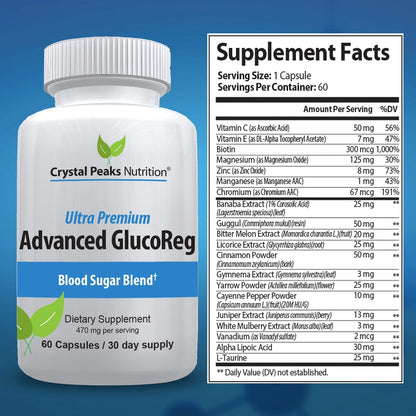 Blood Support Supplement - Supports Normal Glucose Metabolism - Blood Formula - 60 Capsules, 1 Month Supply