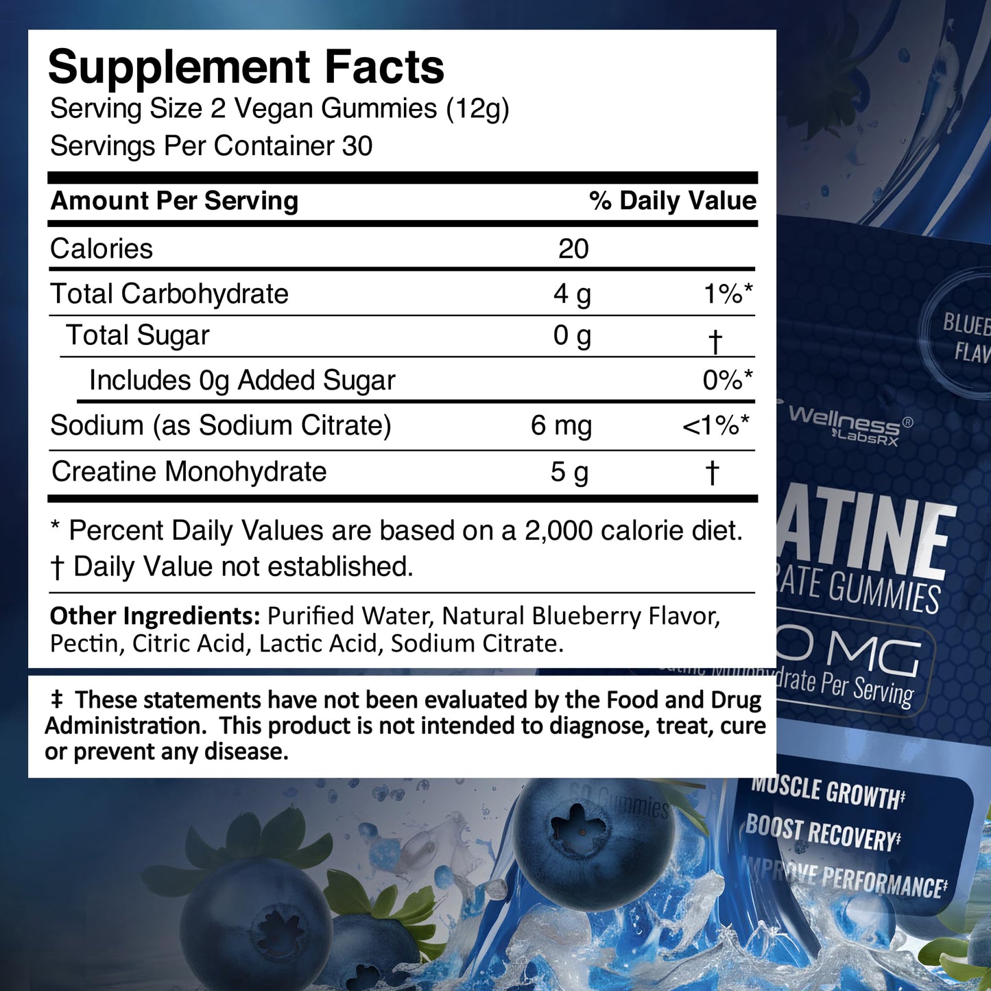 Creatine Gummies 5000mg, 30 Servings Creatine Monohydrate Gummies - Third-Party Tested Creatine for Women, Strawberry Flavor Creatine for Men, Muscle Growth, Strength, and Recovery - Pack of 1