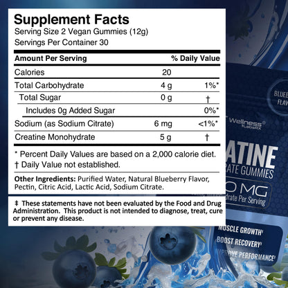 Creatine Gummies 5000mg, 30 Servings Creatine Monohydrate Gummies - Third-Party Tested Creatine for Women, Strawberry Flavor Creatine for Men, Muscle Growth, Strength, and Recovery - Pack of 1