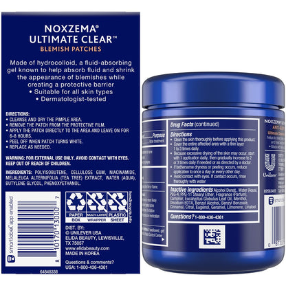 Noxzema Acne Treatment Bundle – Ultimate Clear Blemish Patches with Niacinamide and Tea Tree + Anti-Blemish Pads with 2% Salicylic Acid