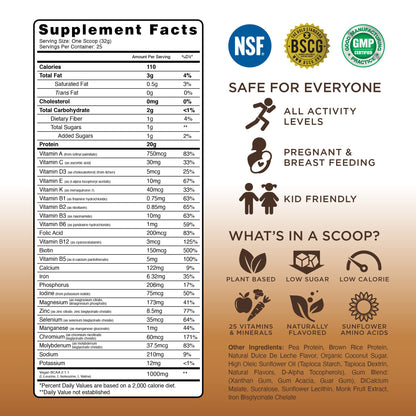 TRU Plant Based Protein Powder, BCAA, EAA, 20g Vegan Protein, 100 Calories, 27 Vitamins