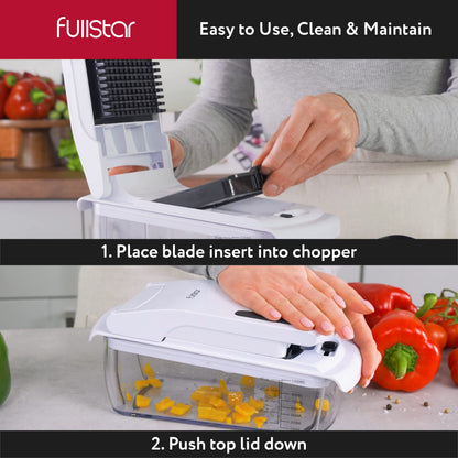 Fullstar Vegetable Chopper - Spiralizer Vegetable Slicer - Onion Chopper with Container