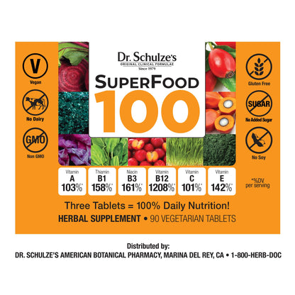 Dr. Schulze's Superfood 100 | Vitamin & Mineral Herbal Concentrate | Dietary Supplement