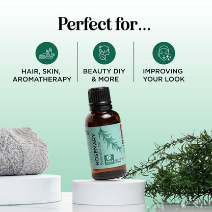 Pure Rosemary Essential Oil for Aromatherapy - Pure Rosemary Oil for Hair Skin and Nails