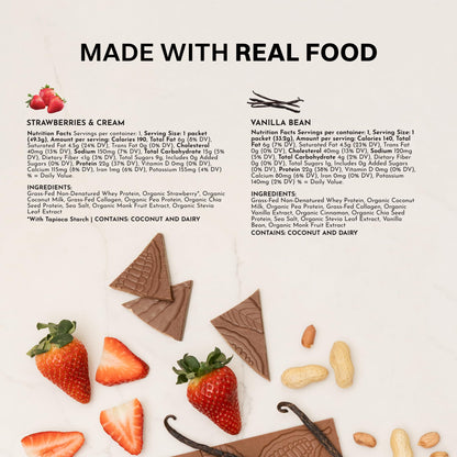 JUST INGREDIENTS Vanilla Bean Protein Powder – 20-Serving Blend with 100% Grass-Fed Whey & Organic Plant Proteins – Real Vanilla Bean & Cinnamon – Supports Muscle Recovery, Energy*