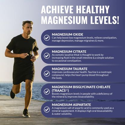 Magnesium Complex with 5 Best Forms - 4 Month Supply of 500mg Magnesium Glycinate