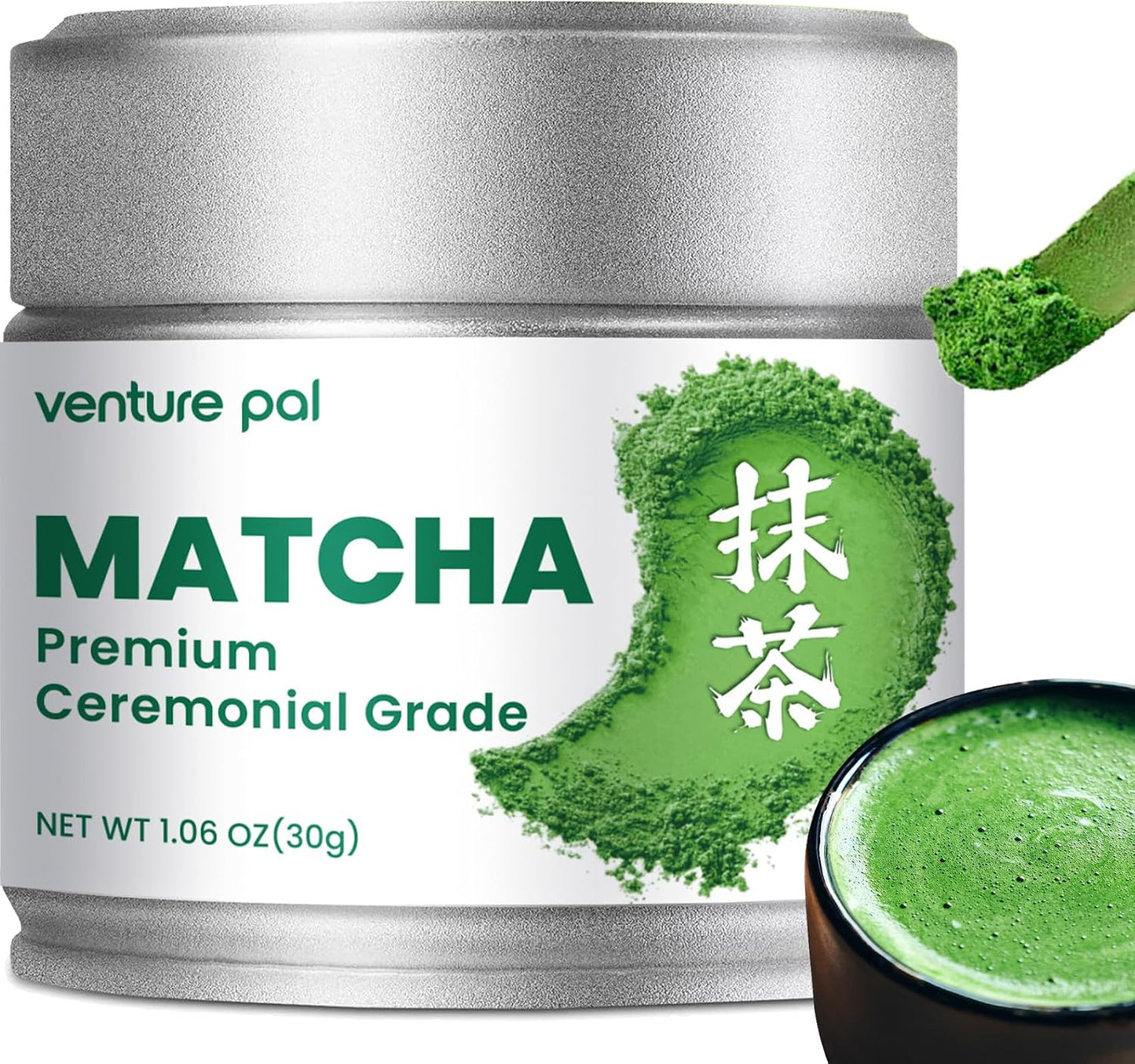 Ceremonial Grade Matcha Green Tea Powder, First Harvest, Shade Grown, 30g | 100% Pure Matcha Powder Ceremonial Grade, w/ No Additives, Unsweetened, Vegan, Gluten-Free, Smooth Flavor for Tea and Lattes