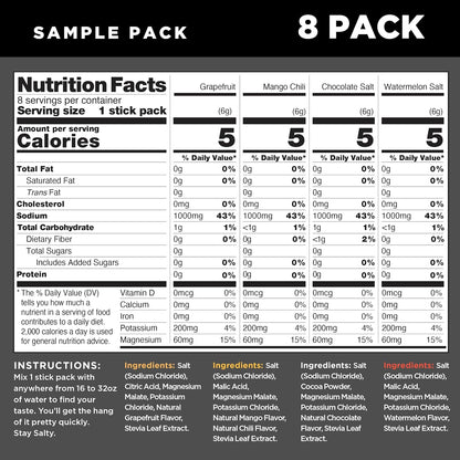 LMNT Zero Sugar Electrolytes - Sample Pack | Drink Mix | 8-Count