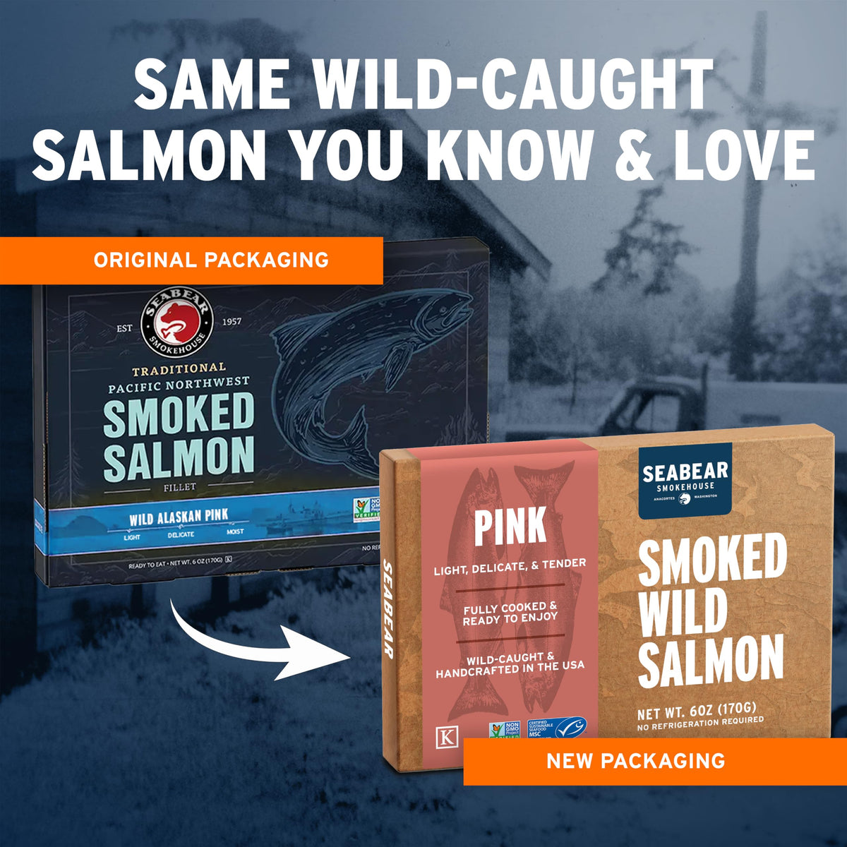 SeaBear Smoked Salmon Trio 18oz (3 x 6oz) Fillets Gift Box – Wild Alaska Sockeye, Wild Pink & Coho Fillets, Shelf Stable, Ready to Eat, 18 Ounce (3 x 6 Ounce) Filets