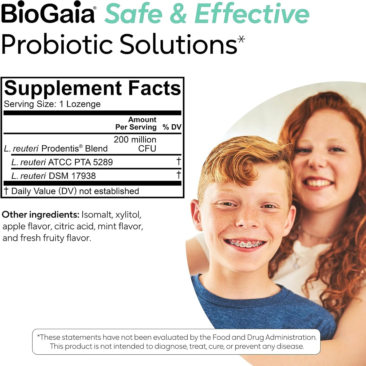 BioGaia Prodentis Kids | Dental Probiotics for Teeth and Gums | Promotes Good Oral Health & Gut Health Too | Oral Probiotics | 30 Apple-Flavored Lozenges | 1-Pack
