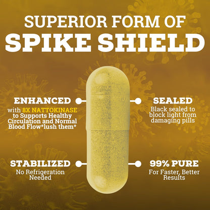 Black Forest Spike Shield 7-In-1 Formula Wellness Supplement – Nattokinase 8000 FU, Bromelain 500mg, Curcumin, Quercetin, NAC, Zinc – Comfort & Antioxidant Support – Non-GMO, Gluten-Free – 90 Capsules