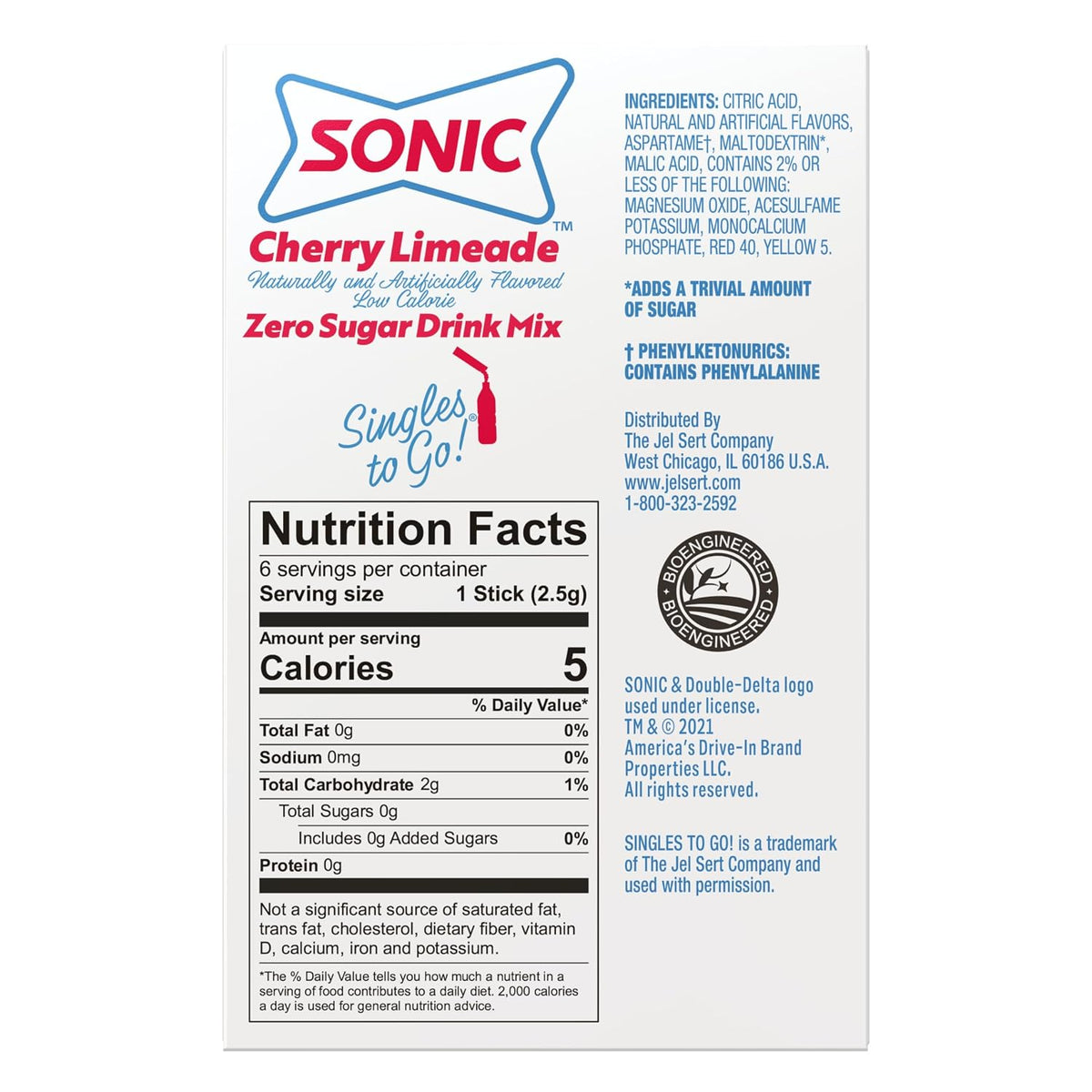 Sonic Singles To Go Sugar Free Drink Mix Variety Pack - 4 Fruity Flavors