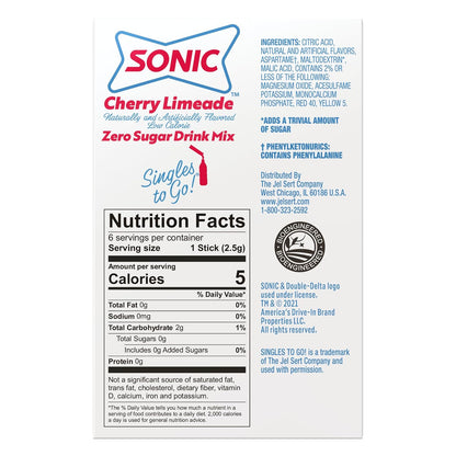 Sonic Singles To Go Sugar Free Drink Mix Variety Pack - 4 Fruity Flavors
