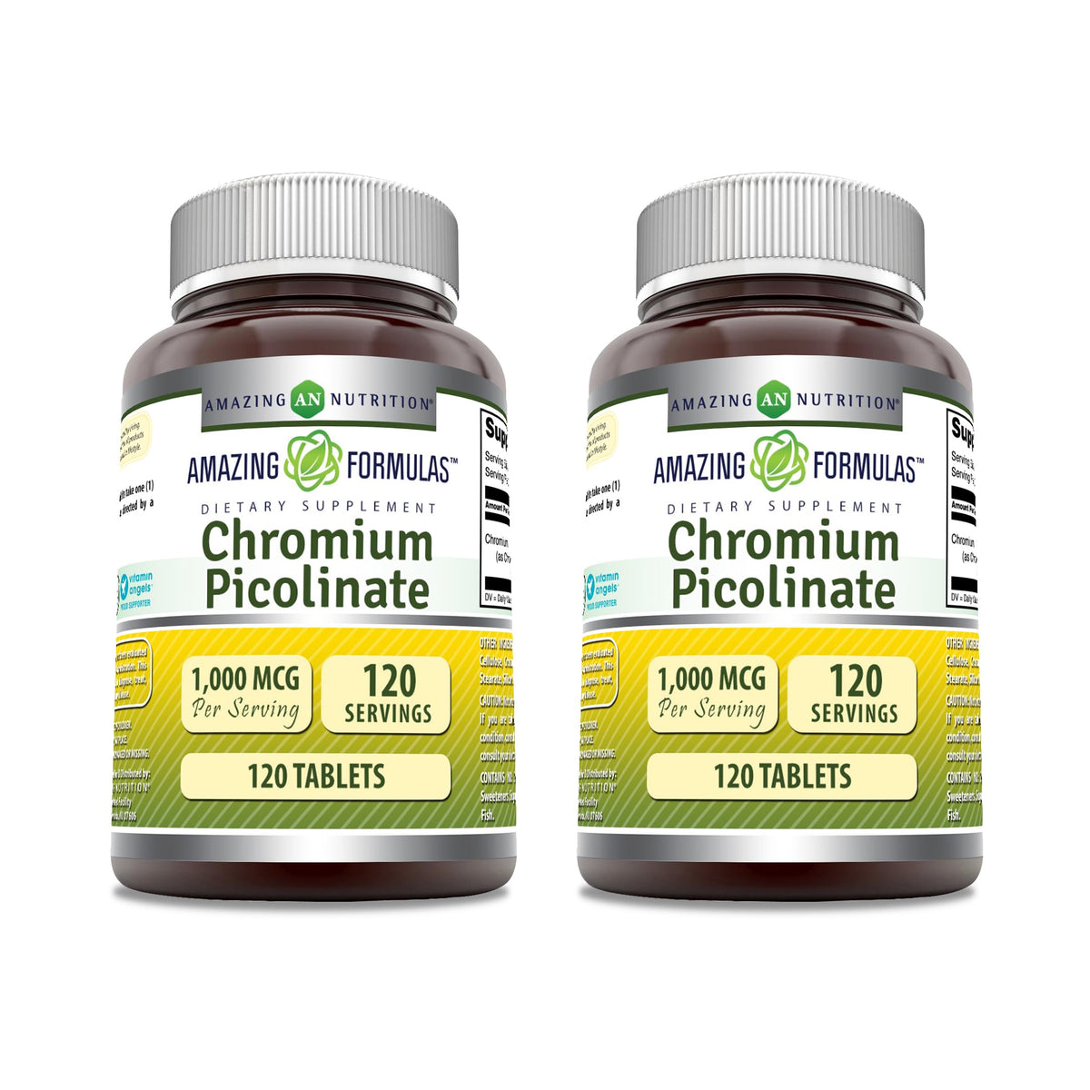Amazing Formulas Chromium Picolinate 1000 Mcg | Tablets Supplement | Non-GMO | Gluten-Free | Made in USA (120 Count, 1 Pack)