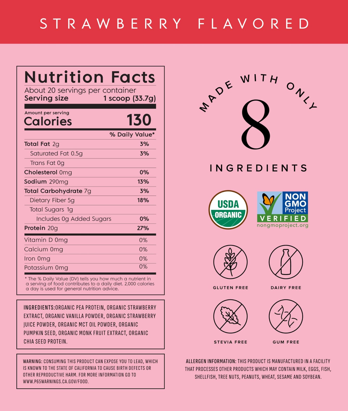 Truvani Organic Plant Based Protein Powder | Vanilla | 18 Servings | Vegan | 20g Pea Protein | Keto | Gluten & Dairy Free | Low Carb | No Added Sugar