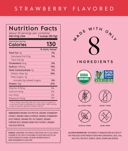 Truvani Organic Plant Based Protein Powder | Vanilla | 18 Servings | Vegan | 20g Pea Protein | Keto | Gluten & Dairy Free | Low Carb | No Added Sugar