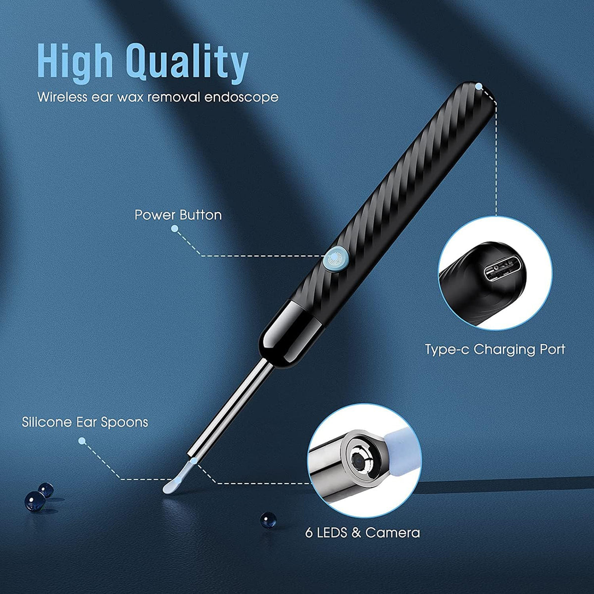 Ear Wax Removal - Earwax Remover Tool with 8 Pcs Ear Set - (Grey)