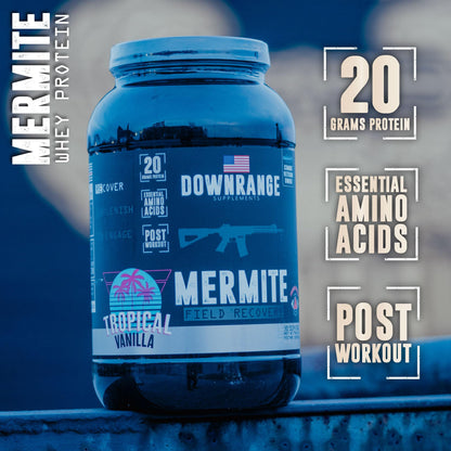 DownRange Supplements Mermite Whey Protein Powder, Post Workout Muscle Recovery