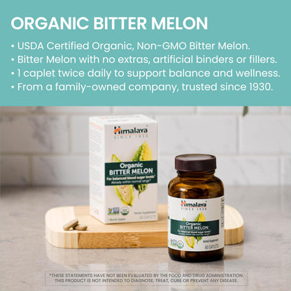 Himalaya USDA Organic Bitter Melon Capsules, 660 mg, 60 Caplets