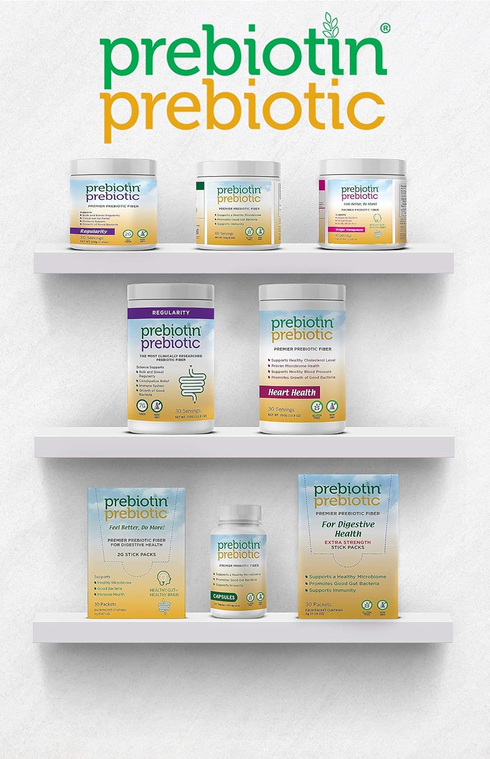 Prebiotin Prebiotic Fiber Supplement Powder � 8.68 oz � Supports Digestive Health � High Fiber, Boosts Probiotics, Reduces Hunger � All-Natural, Gluten-Free