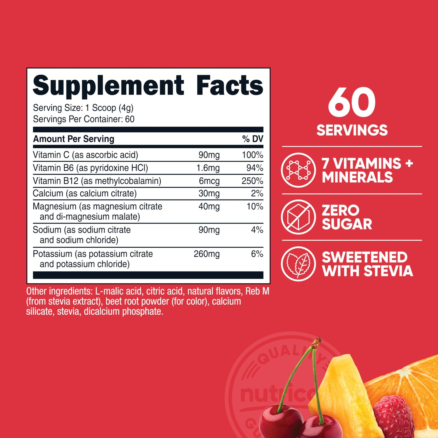 Nutricost Electrolyte Complex Powder (120 Servings, Fruit Punch) | Hydration Supplement Drink Mix with Vitamins and Minerals