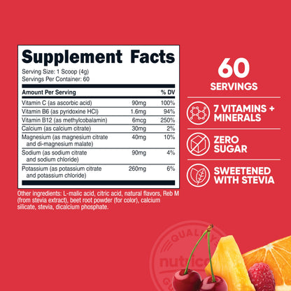 Nutricost Electrolyte Complex Powder (120 Servings, Fruit Punch) | Hydration Supplement Drink Mix with Vitamins and Minerals