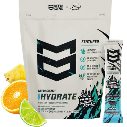 MTN OPS Hydrate Sugar Free Electrolyte Packets, Mango Peach