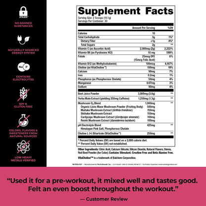 Nutrology Beet Natural O2, Pre Workout Powder, Energy, Endurance; Nitric Oxide Booster